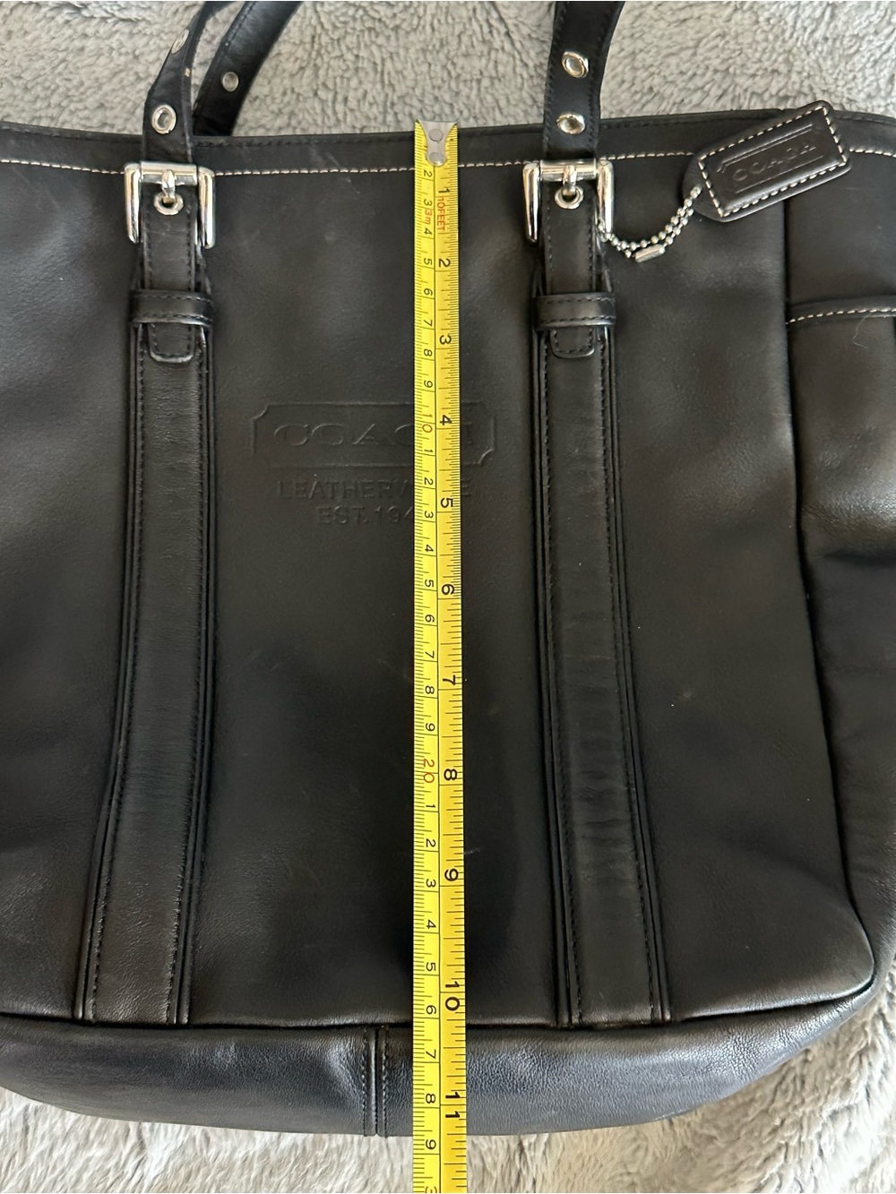 Coach Hamptons Leather Tote #8E92 - Picture 15 of 16